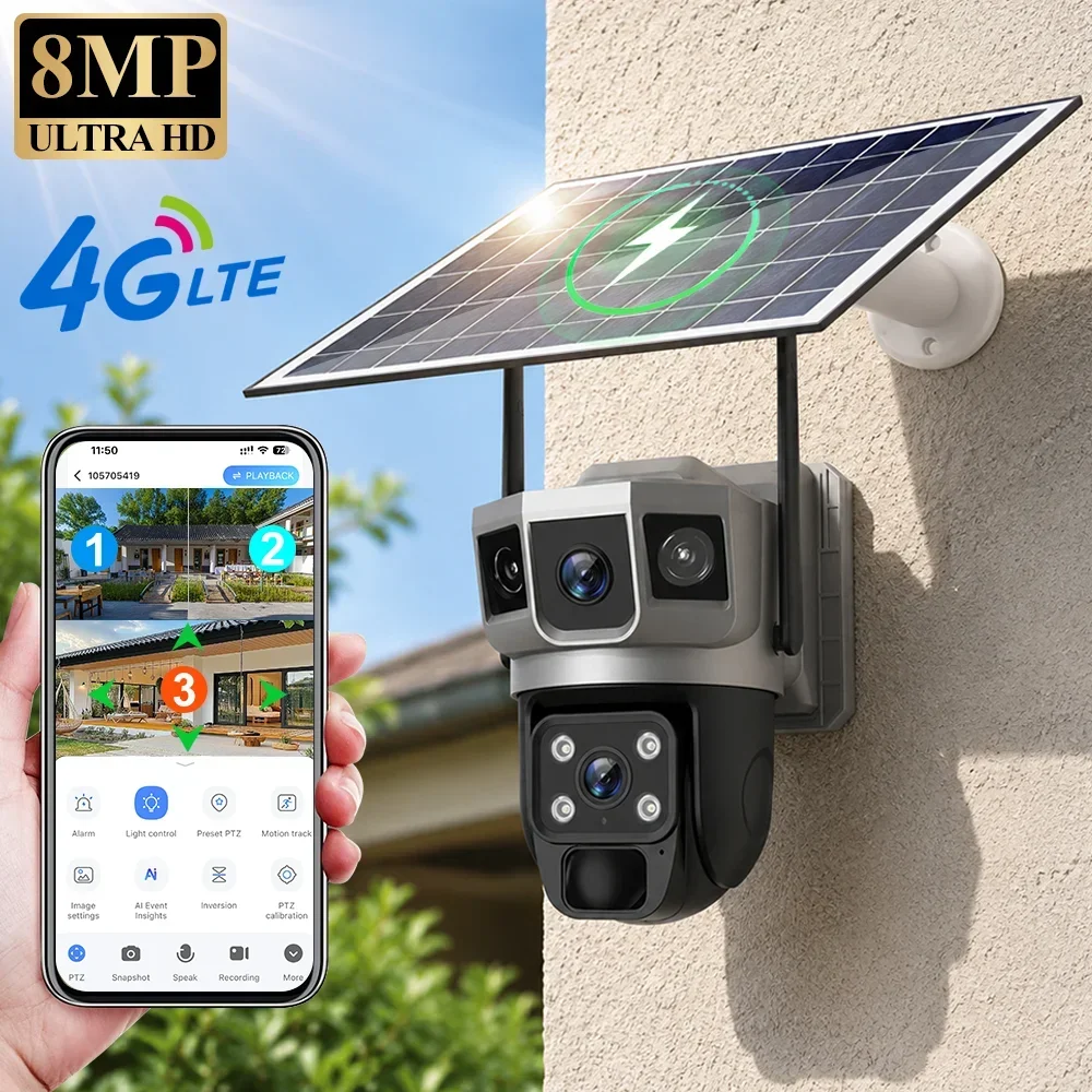 Home Security For Windows - V380 4K 3 Screens 4G Camera