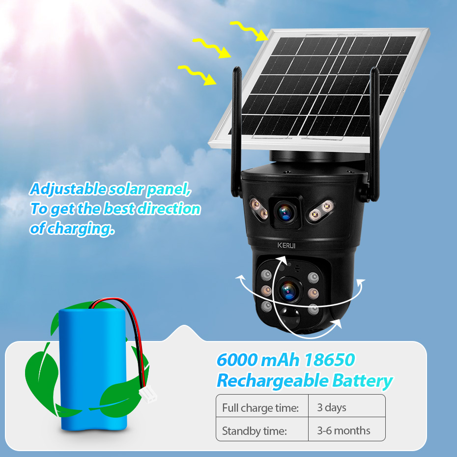 KERUI 6MP 4G SIM WiFi Solar Ca - đánh giá và giá Home Security For Windows