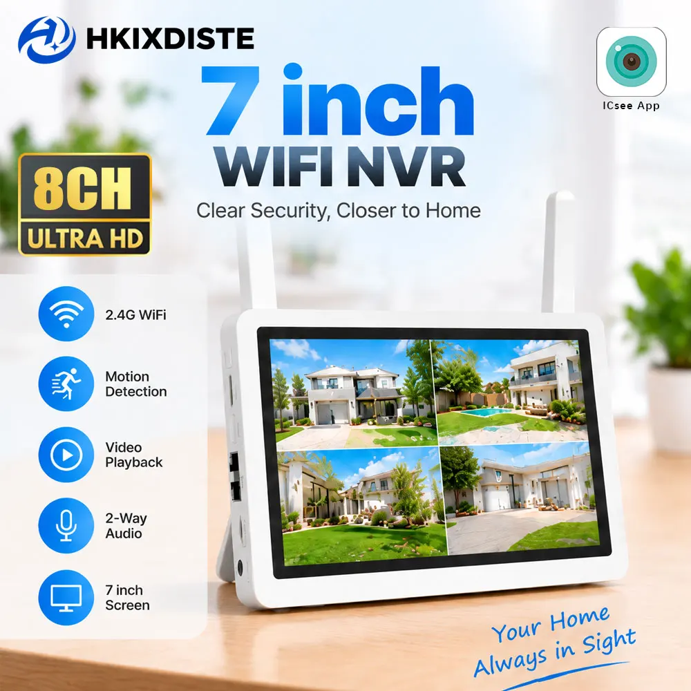 7 Inch 8CH 5MP WiFi NVR Securi - đánh giá và giá Home Security Systems With Cameras