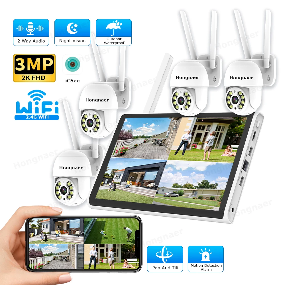 2026 Hongnaer 3MP 4 Channel Wi - đánh giá và giá Home Security Systems With Cameras
