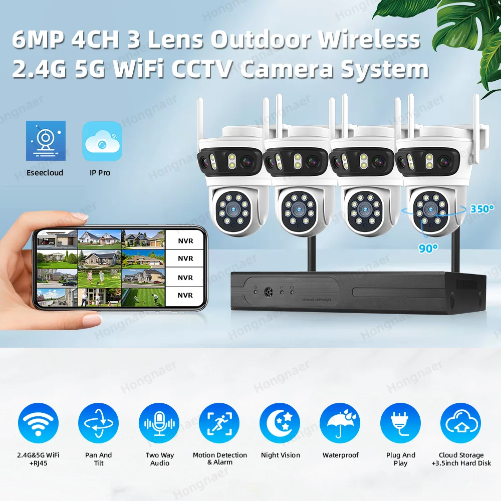 2026 Hongnaer 6MP 4CH 3 Lens 2 - đánh giá và giá Home Security Systems With Cameras
