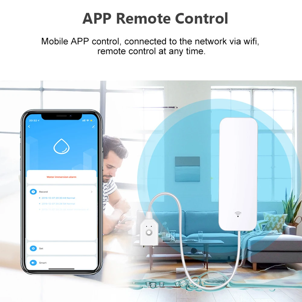 Tuya WiFi Zigbee Water Sensor  - đánh giá và giá Home Security Equipment