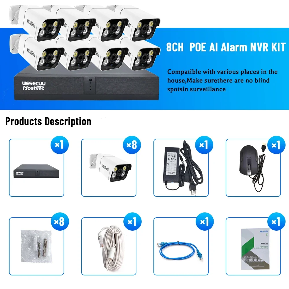 Manufacturer 5mp 4k 8mp 4 8 16 - đánh giá và giá Home Security Systems With Cameras